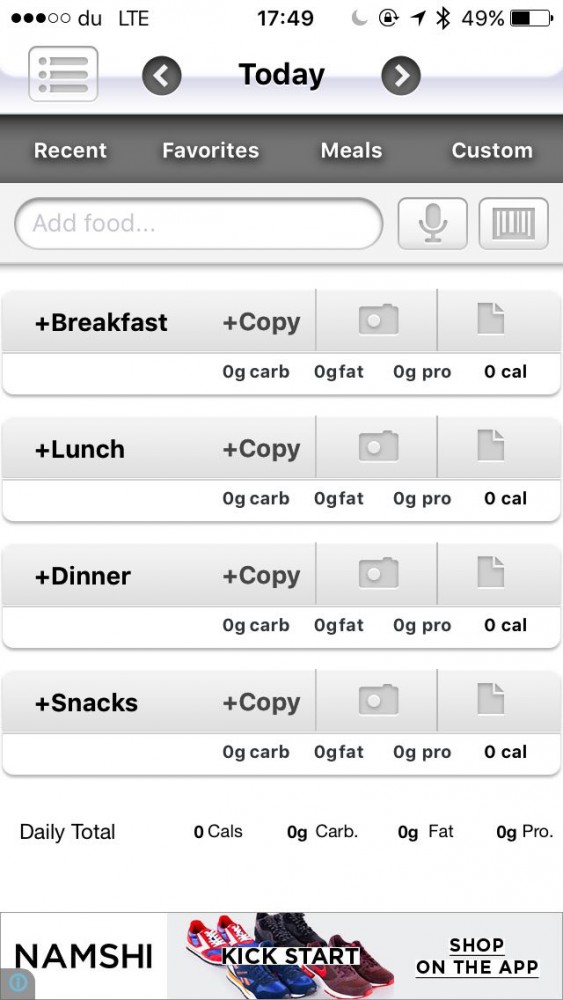 Calorie Count app screenshot on inKin Blog