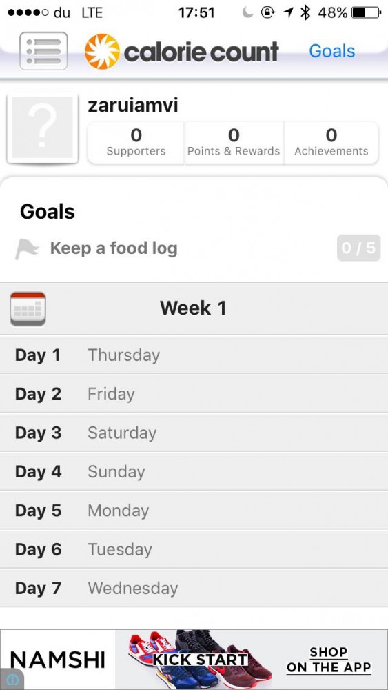 Calorie Count app screenshot on inKin Blog