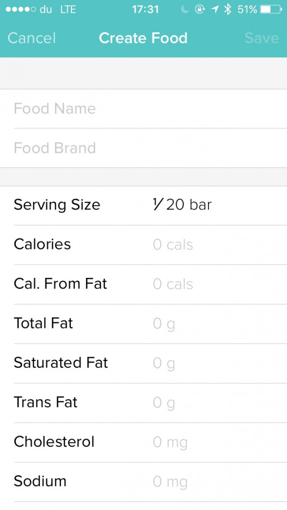 Food Calorie Chart App