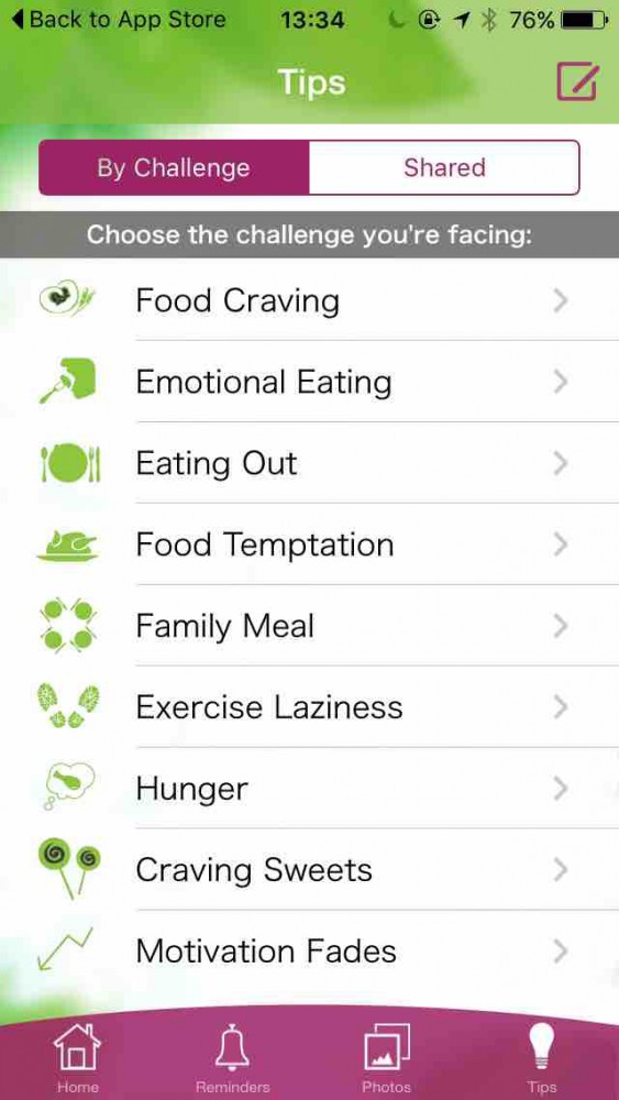  My Diet Coach app screen on inKin Social Fitness Platform Blog