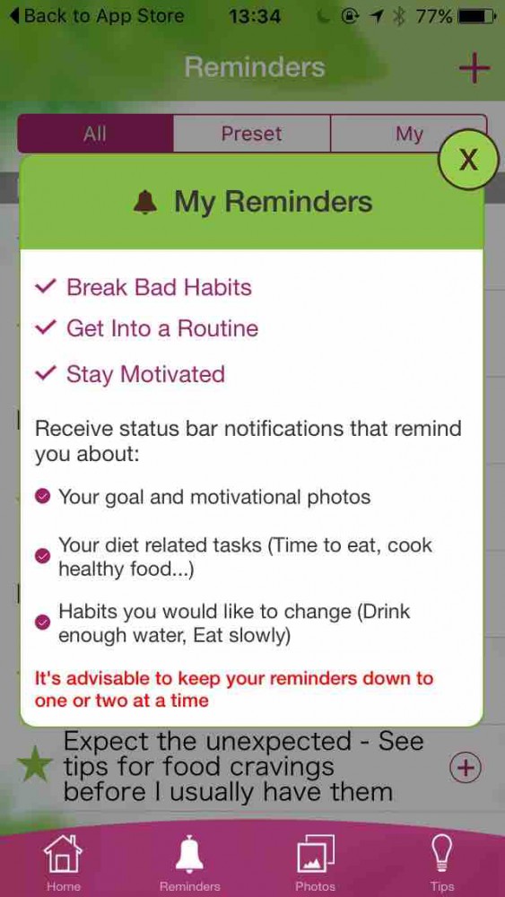  My Diet Coach app screen on inKin Social Fitness Platform Blog