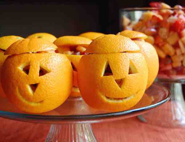 Healthy Halloween Recipes Snack-O-Lantern Fruit Cups