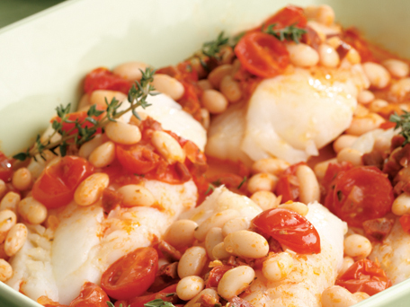 Baked cod with chorizo and beans recipe on inKin Fitness and Health Blog