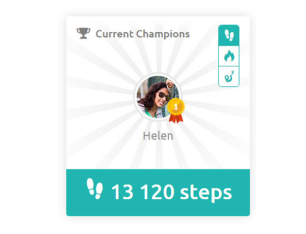 inKin Social Fitness Platform Current Champion in steps